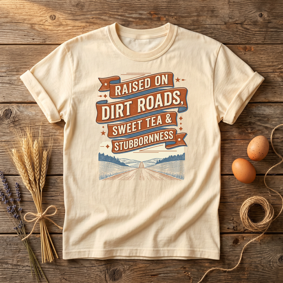 Raised on Dirt Roads Sweet Tea & Stubbornness Unisex T-Shirt