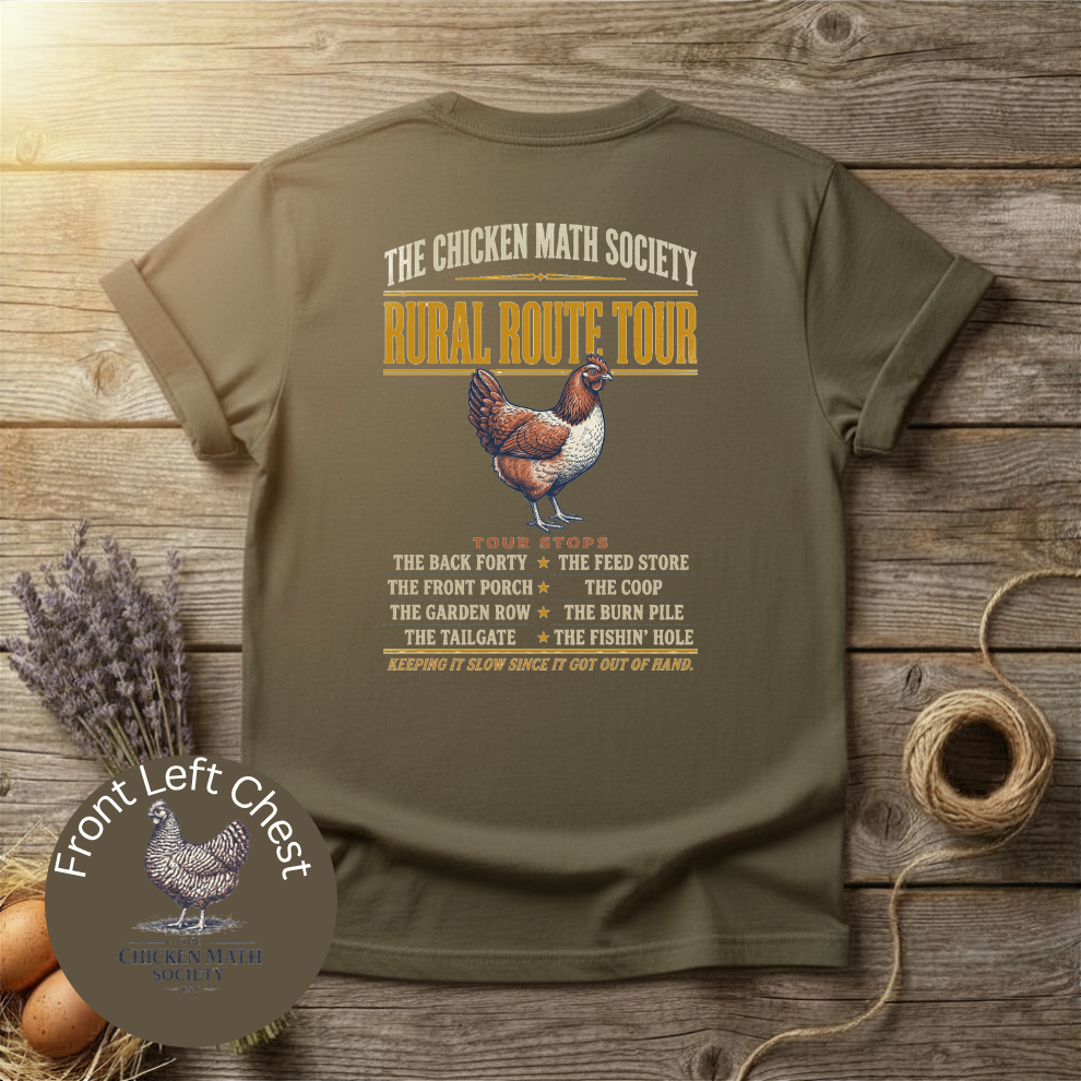 Chicken Math Society Rural Route Tour Front & Back Unisex T-Shirt
