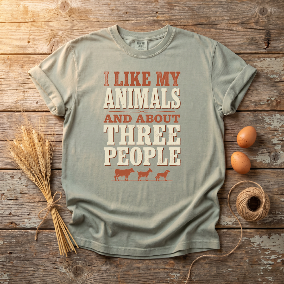 I Like My Animals And About Three People Unisex T-Shirt