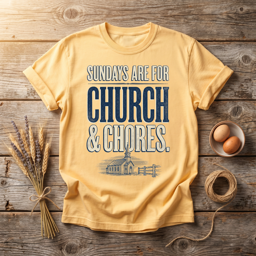 Sundays Are For Church & Chores Unisex T-Shirt
