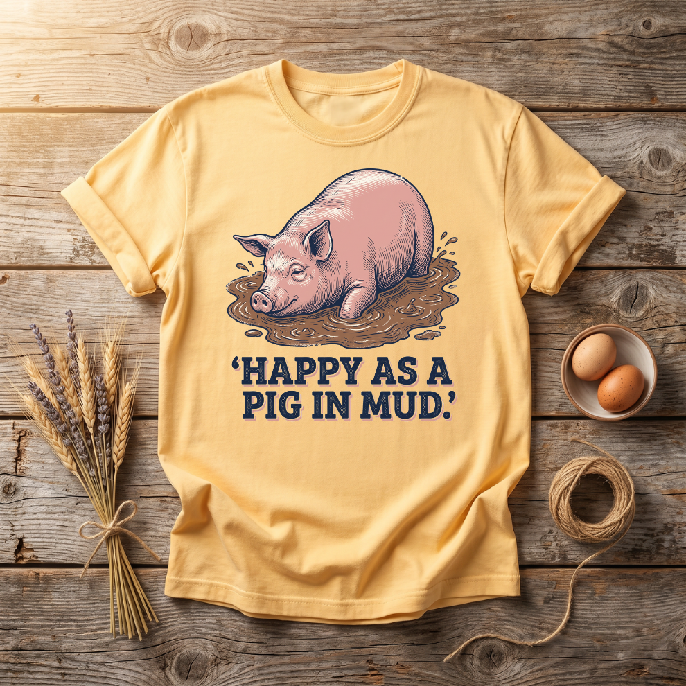 Happy As A Pig In Mud Unisex T-Shirt