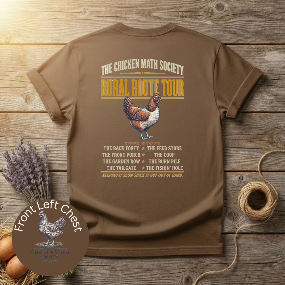 Chicken Math Society Rural Route Tour Front & Back Unisex T-Shirt