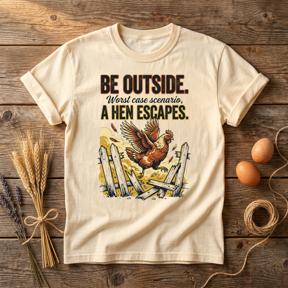 Be Outside (A Hen Escapes) Unisex T-shirt