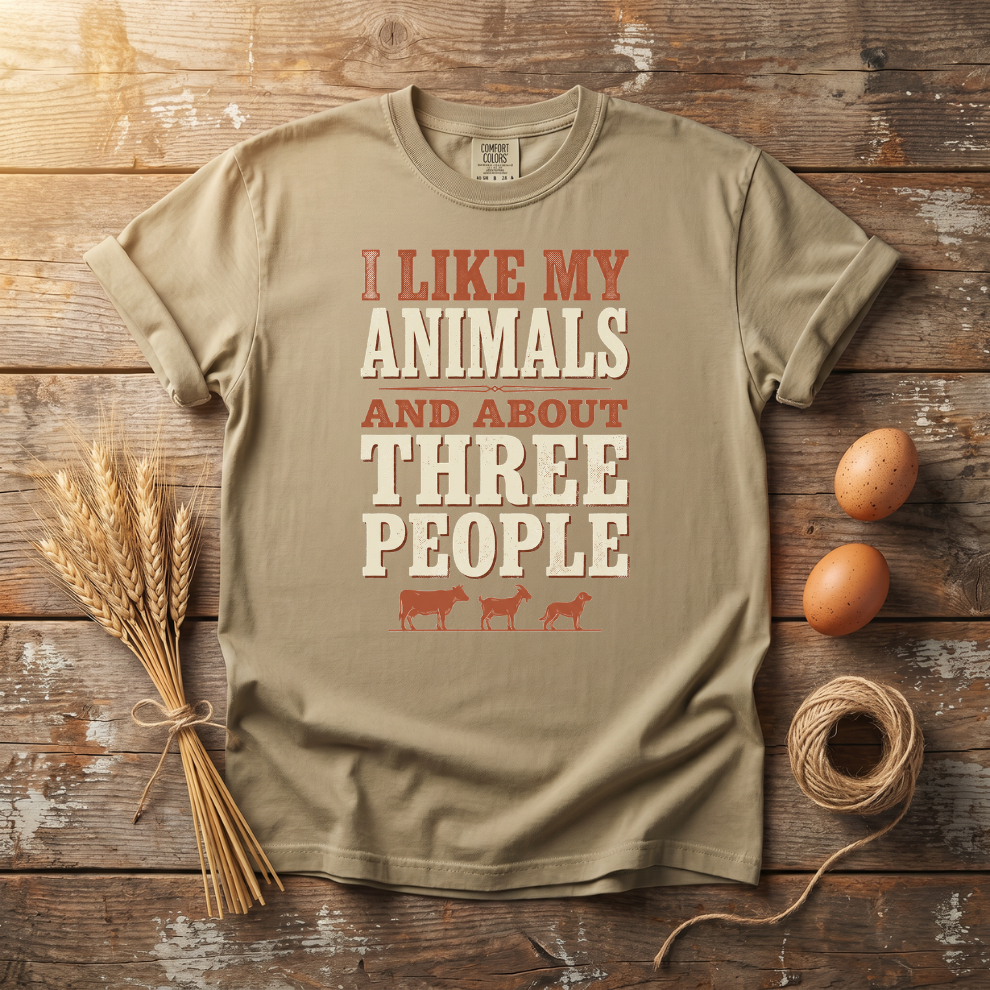 I Like My Animals And About Three People Unisex T-Shirt