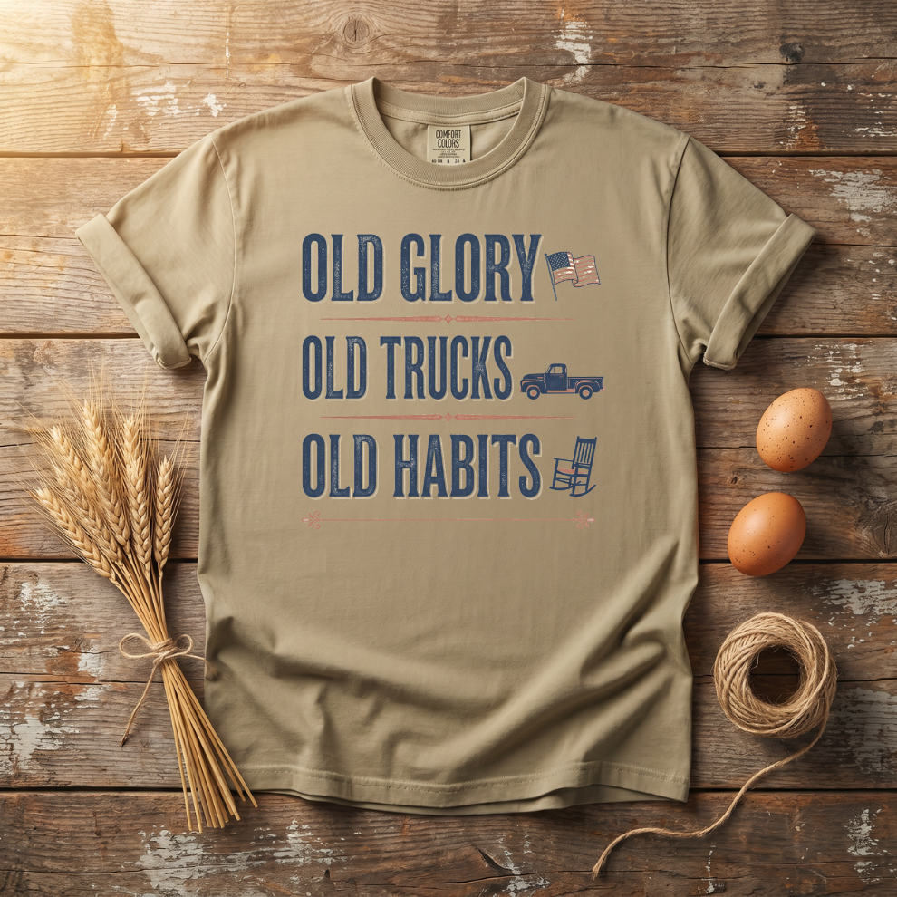 Old Glory Old Trucks Old Habits Unisex T-Shirt