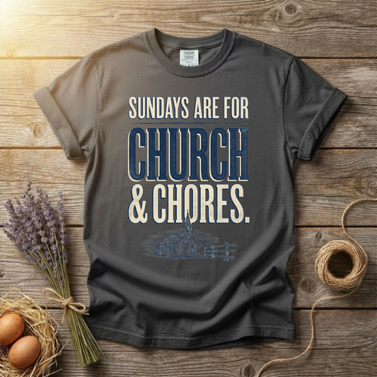 Sundays Are For Church & Chores Unisex T-Shirt
