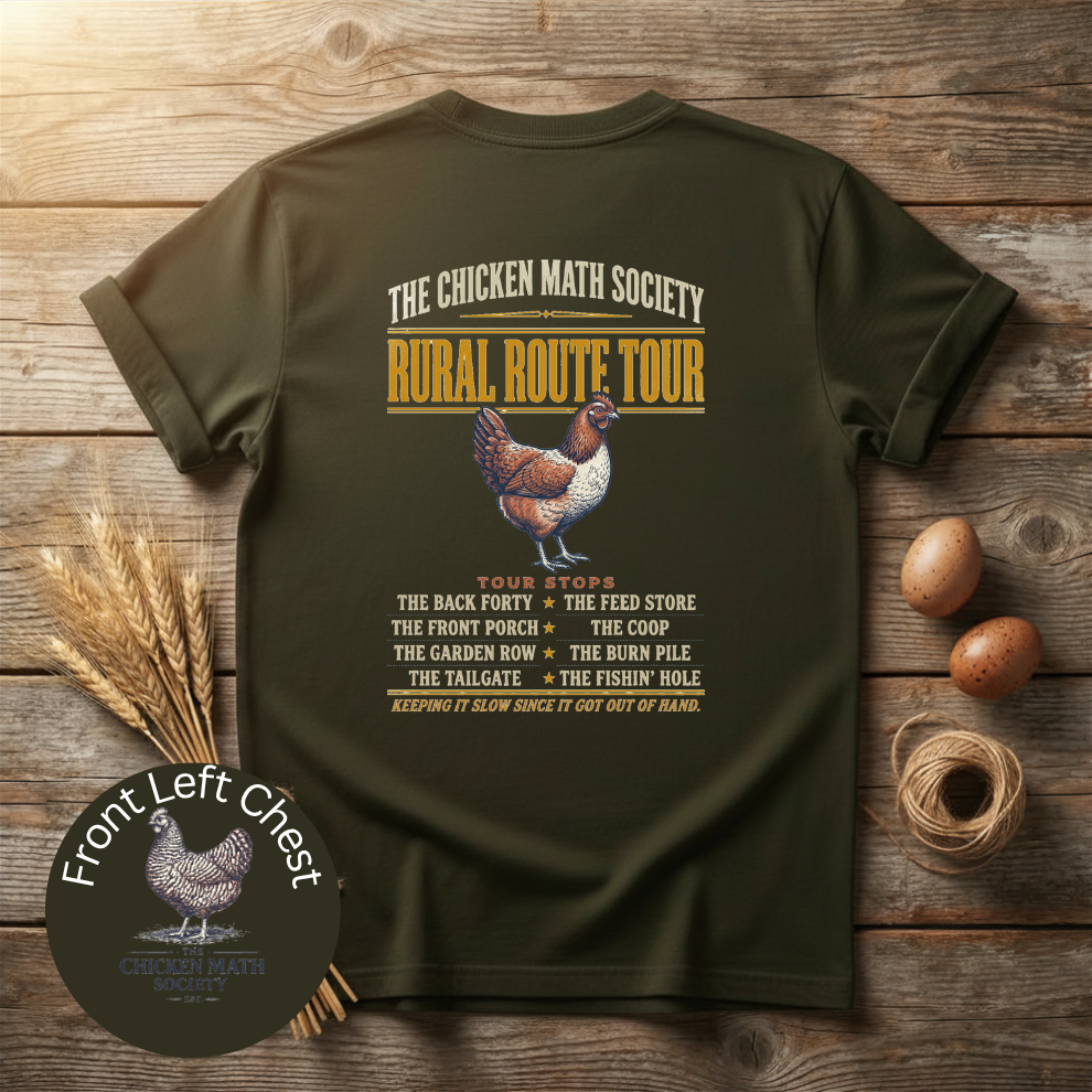 Chicken Math Society Rural Route Tour Front & Back Unisex T-Shirt
