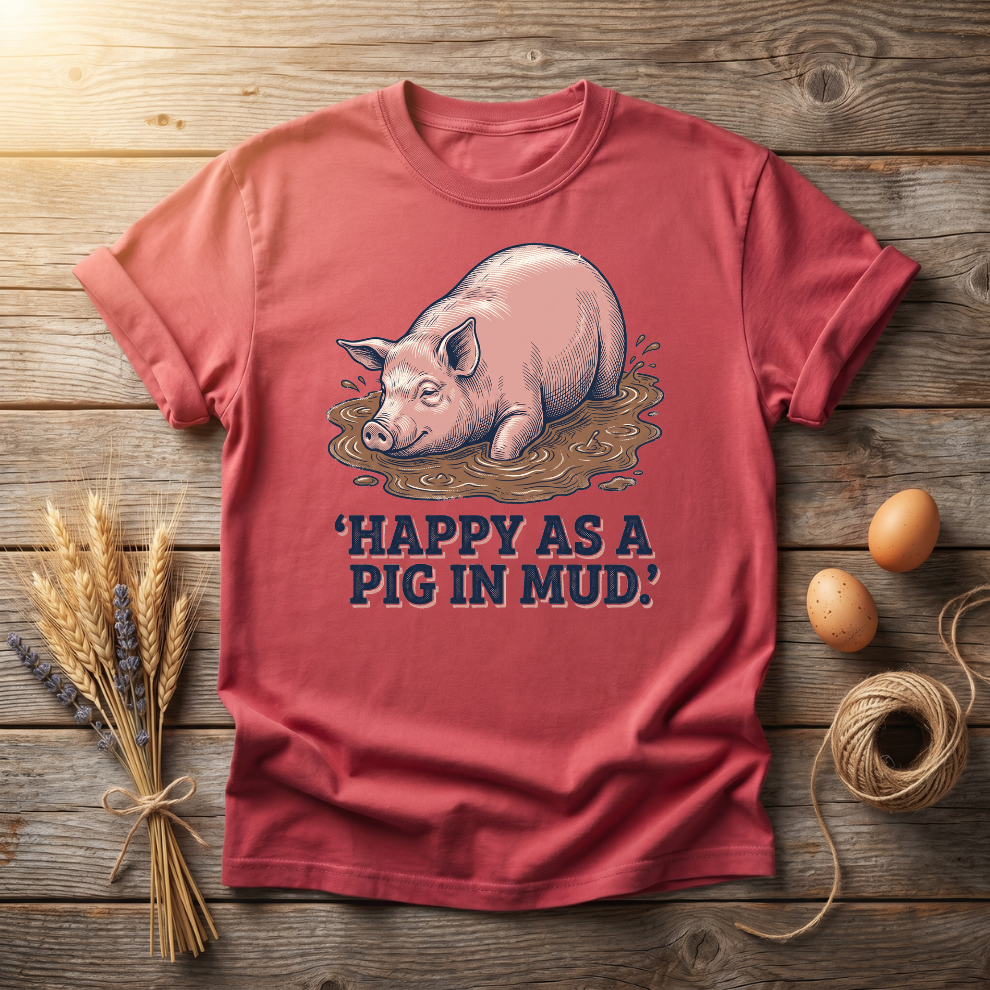 Happy As A Pig In Mud Unisex T-Shirt
